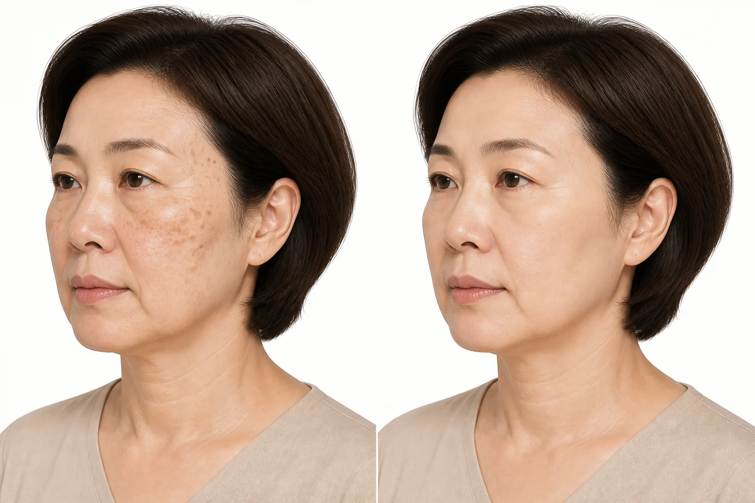 리팟레이저를 이용한 흑자 치료 전후 변화
